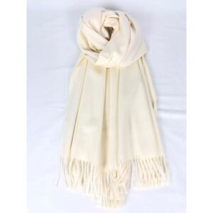 Écharpe laine et cachemire avec des bords frangés