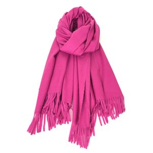 Écharpe laine et cachemire avec des bords frangés