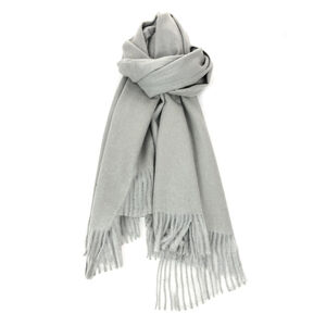 Écharpe laine et cachemire avec des bords frangés