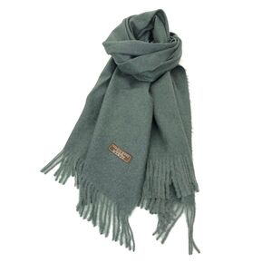 Écharpe laine et cachemire avec des bords frangés