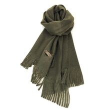 Écharpe laine et cachemire avec des bords frangés