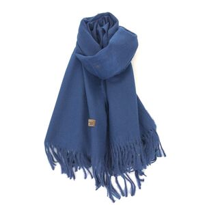 Écharpe laine et cachemire avec des bords frangés