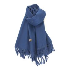 Écharpe laine et cachemire avec des bords frangés