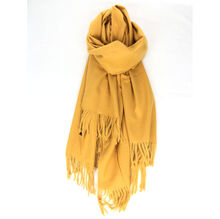 Écharpe laine et cachemire avec des bords frangés