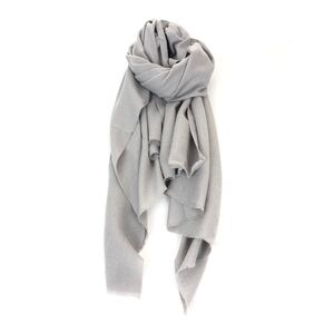 Écharpe unie légère en laine mélangée avec cachemire