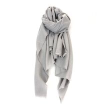 Écharpe unie légère en laine mélangée avec cachemire