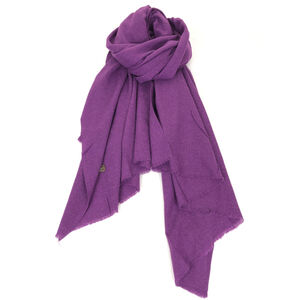 Écharpe unie légère en laine mélangée avec cachemire