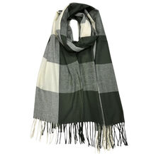 Écharpe imprimée carreaux colorés avec des franges - 12 pièces