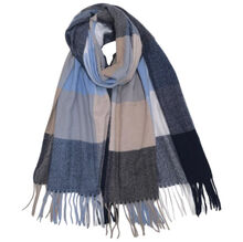 Écharpe imprimée carreaux colorés avec des franges - 12 pièces