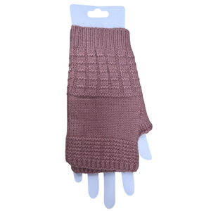 Gants mitaines longues sans doigts en maille tricotée douce - 3 pcs