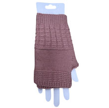Gants mitaines longues sans doigts en maille tricotée douce - 3 pcs