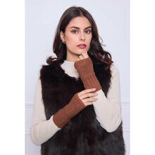 Gants mitaines longues sans doigts en maille tricotée douce - 3 pcs