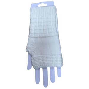 Gants mitaines longues sans doigts en maille tricotée douce - 3 pcs