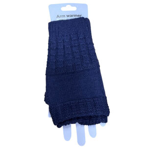 Gants mitaines longues sans doigts en maille tricotée douce - 3 pcs