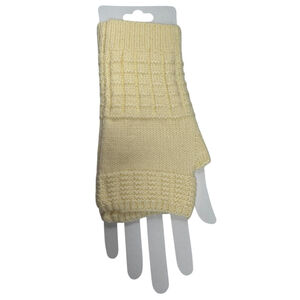 Gants mitaines longues sans doigts en maille tricotée douce - 3 pcs
