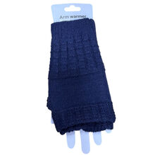 Gants mitaines longues sans doigts en maille tricotée douce - 12 pcs