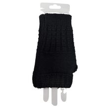 Gants mitaines longues sans doigts en maille tricotée douce - 12 pcs