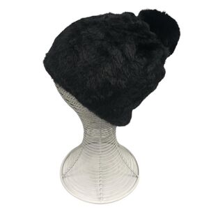 Bonnet en fausse fourrure ultra douce avec grand pompon - 3 pcs