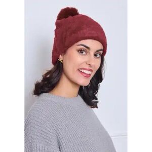 Bonnet en fausse fourrure ultra douce avec grand pompon - 12 pcs