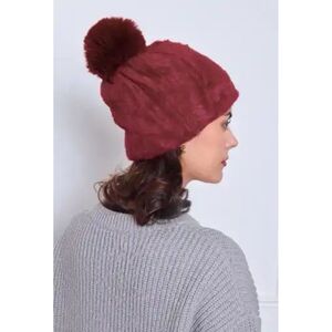 Bonnet en fausse fourrure ultra douce avec grand pompon - 12 pcs