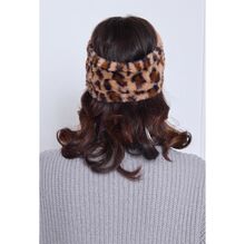 Bandeau en fausse fourrure à motif léopard et torsade avant - 12 pcs