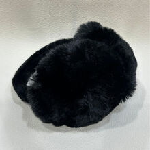 Cache-oreilles Grand Modèle en fausse fourrure douce en polyester NOIR