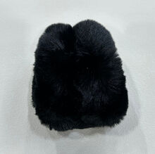 Cache-oreilles Grand Modèle en fausse fourrure douce en polyester NOIR