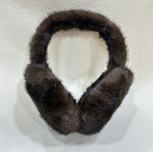 Cache-oreilles grand modèle en fausse fourrure à poils bicolores