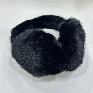 Cache-oreilles grand modèle en fausse fourrure à poils bicolores