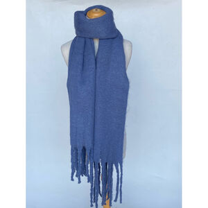 Écharpe douce épaisse unie à franges toucher cachemire