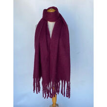 Écharpe douce épaisse unie à franges toucher cachemire