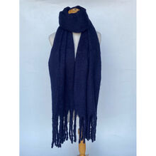 Écharpe douce épaisse unie à franges toucher cachemire