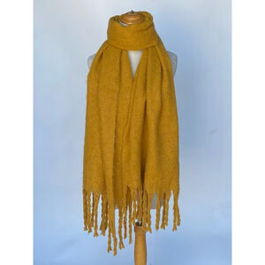 Écharpe douce épaisse unie à franges toucher cachemire