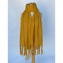 Écharpe douce épaisse unie à franges toucher cachemire