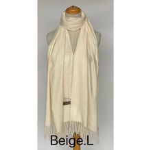 Écharpe douce unie à franges toucher cachemire