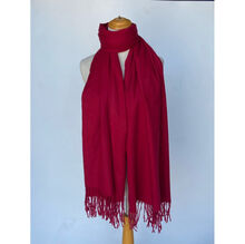 Écharpe douce unie à franges toucher cachemire