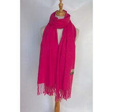 Écharpe douce unie à franges toucher cachemire