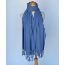 Écharpe douce unie à franges toucher cachemire