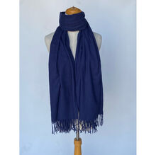 Écharpe douce unie à franges toucher cachemire