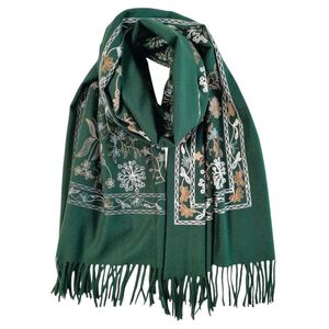 Écharpe douce et chaude motif avec une belle broderie florale - 3 pièces