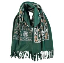 Écharpe douce et chaude motif avec une belle broderie florale - 3 pièces