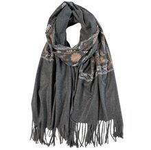 Écharpe douce et chaude motif avec une belle broderie florale - 3 pièces