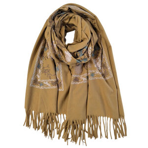 Écharpe douce et chaude motif avec une belle broderie florale - 12 pièces