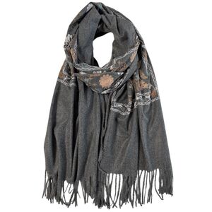 Écharpe douce et chaude motif avec une belle broderie florale - 12 pièces