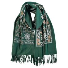 Écharpe douce et chaude motif avec une belle broderie florale - 12 pièces