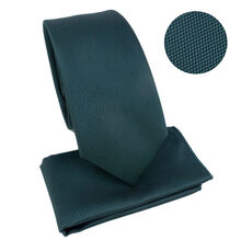 Ensemble cravate slim 6,5 cm et pochette micro-texturée en nid d'abeille - 6 pièces