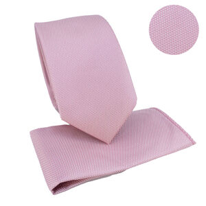 Ensemble cravate slim 6,5 cm et pochette micro-texturée en nid d'abeille - 6 pièces