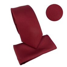 Ensemble cravate slim 6,5 cm et pochette micro-texturée en nid d'abeille - 6 pièces