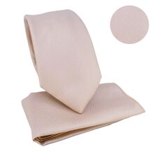 Ensemble cravate slim 6,5 cm et pochette micro-texturée en nid d'abeille - 6 pièces