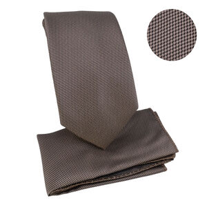 Ensemble cravate slim 6,5 cm et pochette micro-texturée en nid d'abeille - 6 pièces